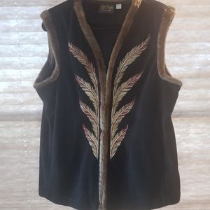 Bob Mackie Wearable Art Fleece Vest XL